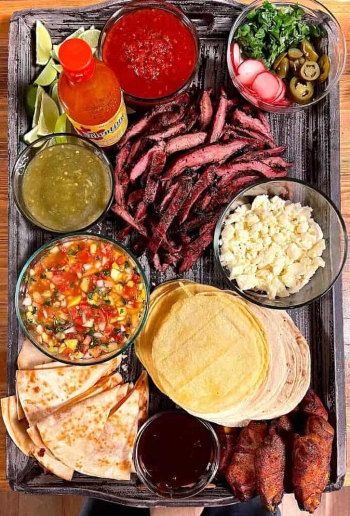 black barn bbq food spread